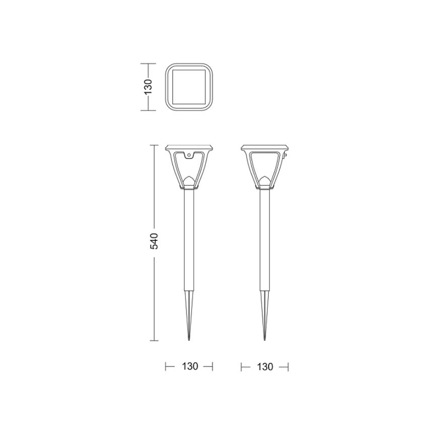 Philips - LED-Solarleuchte VAPORA LED/1,5W/3,7V 1500 mAh IP44