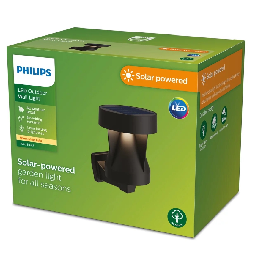 Philips - LED-Solarwandleuchte AVERY LED/1,8W/3,7V 2700K IP44