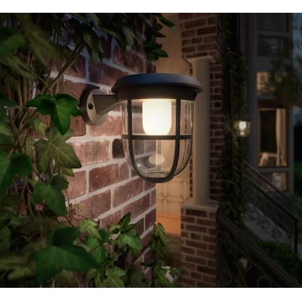 Philips - LED-Solarwandleuchte mit Sensor RADII LED/1,3W/3,7V 3000K IP44