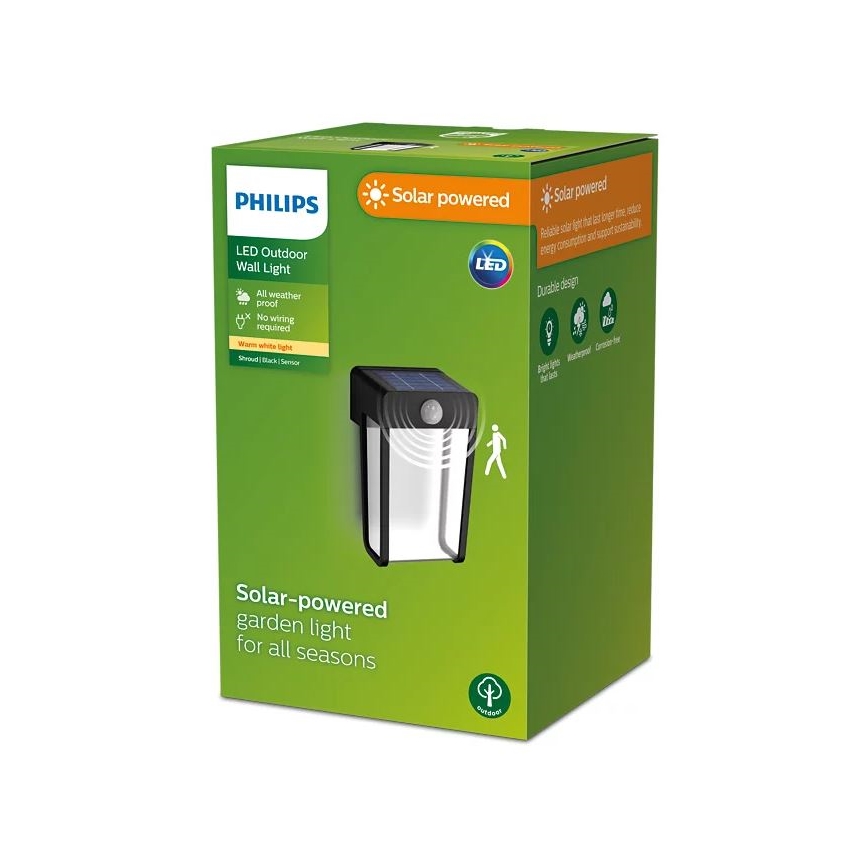 Philips - LED-Solarwandleuchte mit Sensor SHROUD LED/2,3W/3,7V IP44