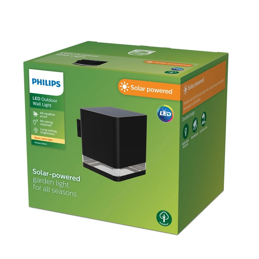 Philips - LED-Solarwandleuchte VIRONA LED/1,8W/3,7V 2700K IP44