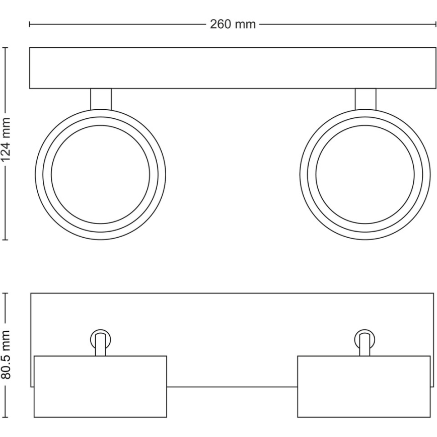 Philips - LED-Strahler 2xLED/5,5W/230V schwarz