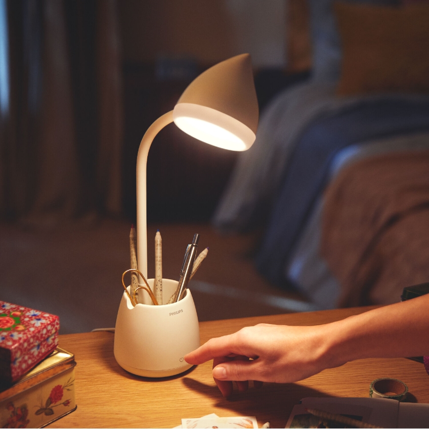 Philips - Dimmbare LED-Tischleuchte mit Touch-Funktion HAT LED/4,5W/5V 1800 mAh 3000/4000/5700K CRI 90