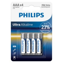 Philips LR03E4B/10 - 4 Stück Alkalibatterie AAA ULTRA ALKALINE 1,5V