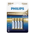 Philips LR03M4B/10 - 4 Stück Alkaline-Batterien AAA PREMIUM ALKALINE 1,5V 1320mAh