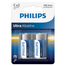 Philips LR14E2B/10 - 2 Stk. alkalische Batterie C ULTRA ALKALINE 1,5V 7500mAh