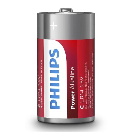 Philips LR14P2B/10 - 2 Stk. alkalische Batterie C POWER ALKALINE 1,5V 7200mAh