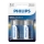 Philips LR20E2B/10 - 2 Stk. alkalische Batterie D ULTRA ALKALINE 1,5V 15000mAh