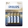 Philips LR6M4B/10 - 4 Stück Alkaline-Batterien AA PREMIUM ALKALINE 1,5V 3200mAh