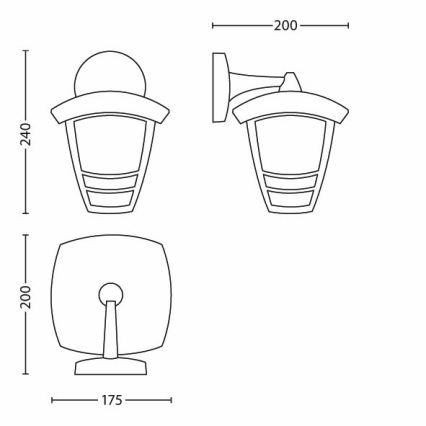 Philips Massive - die Außenwandleuchte 1xE27/60W/230V