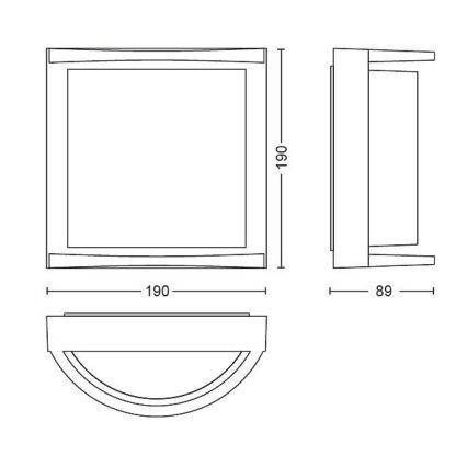 Philips Massive - LED Auβen-Wandbeleuchtung LED/12W/230V IP44