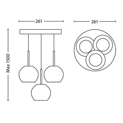 Philips Massive 37167/31/16 - LED závěsné svítidlo ARAGO 3xLED/4,5W/230V