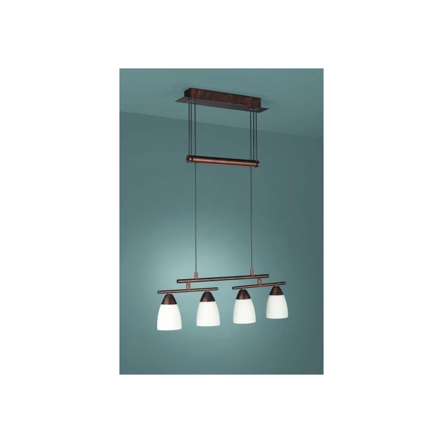 Philips Massive 40376/43/10 – Hängeleuchte FAHRO 4xE14/8W/230V braun