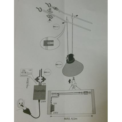 Philips Massive 57495/87/15 - Lištový systém CABLES 5xG4/20W