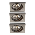 Philips Massive 59323/17/PN - SET 3x Badezimmerleuchte QUARTZ 1xGU10/50W/230V
