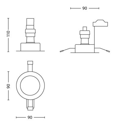 Philips Massive 59333/11/10 - SET 3x Badezimmereinbauleuchte OPAL 3xGU10/50W/230V Chrom