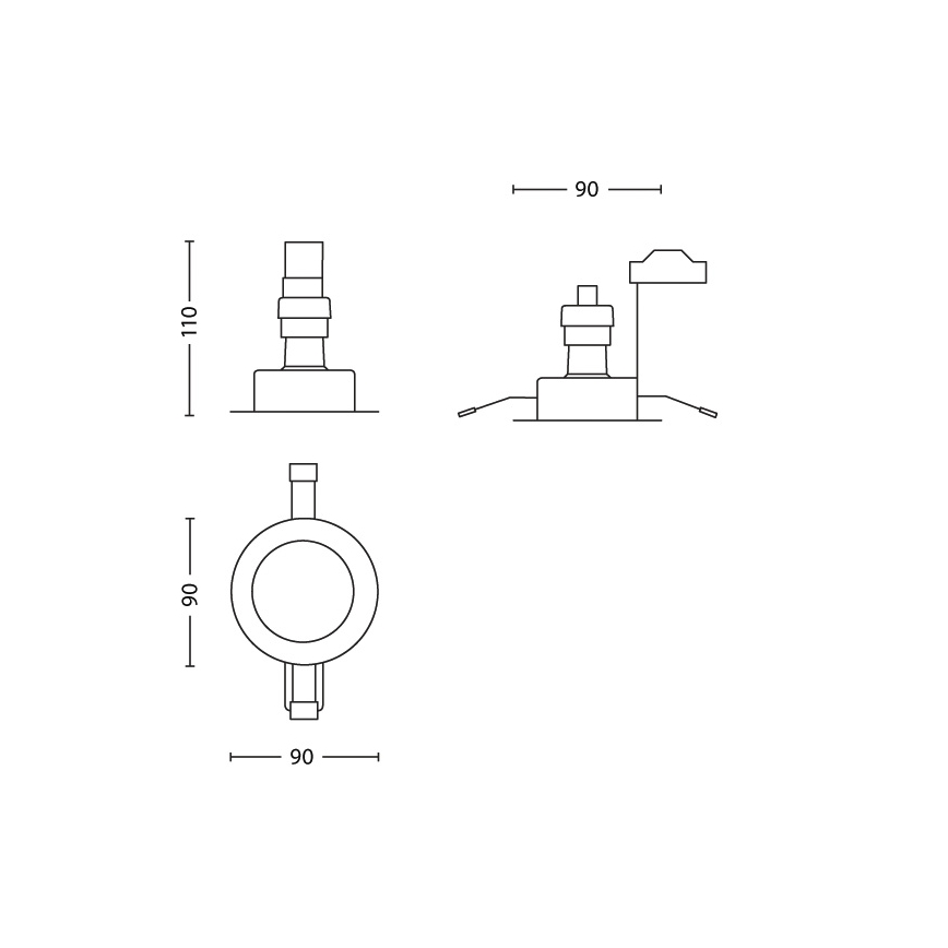 Philips Massive 59333/11/10 - SET 3x Badezimmereinbauleuchte OPAL 1xGU10/50W/230V Chrom