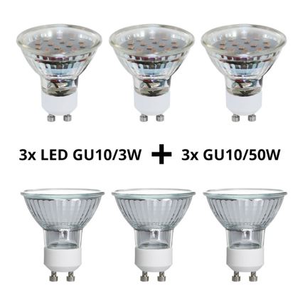 Philips Massive 59333/11/10 - SET 3x LED Bad-Unterbauleuchte OPAL 3xGU10/50W + 3xLED/4W
