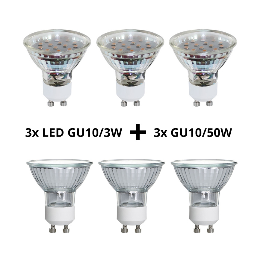 Philips Massive 59333/11/10 - SET 3x LED Bad-Unterbauleuchte OPAL 3xGU10/50W + 3xLED/4W