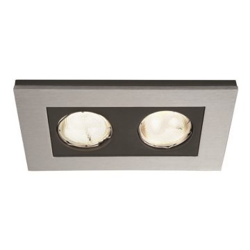 Philips Massive 59652/48/10 - Badezimmereinbauleuchte HEKA 2xGU10/10W/230V Alu