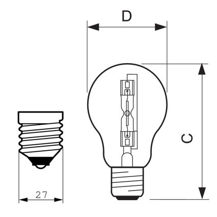Halogenová žárovka A55 E27/105W/230V - Philips Massive 925701044201
