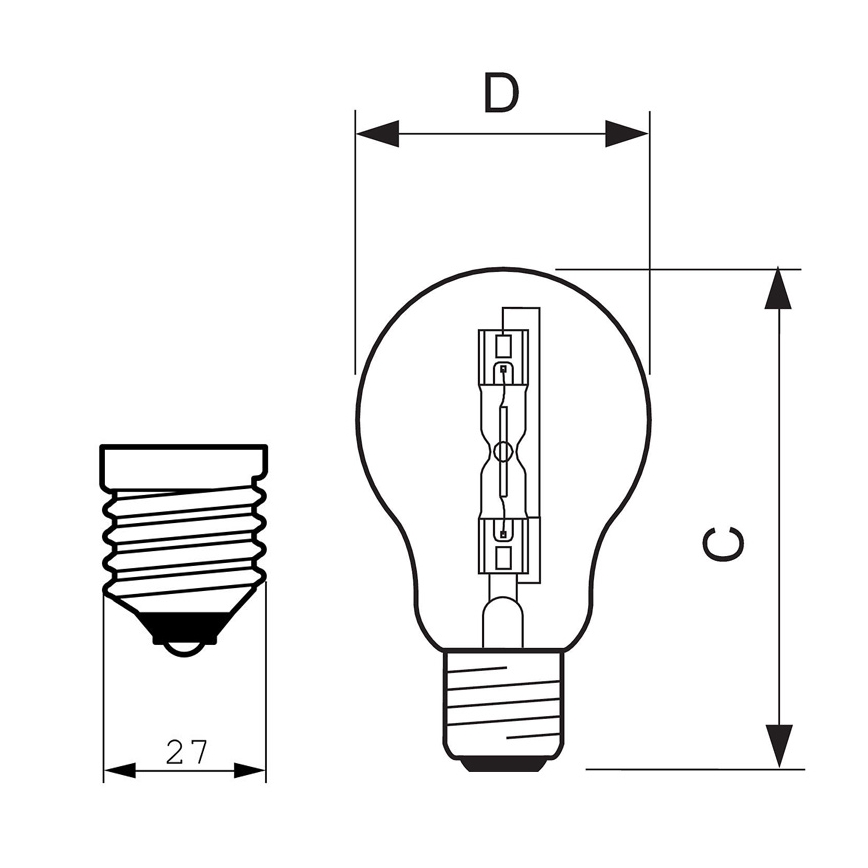 Halogenová žárovka A55 E27/105W/230V - Philips Massive 925701044201