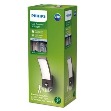 Philips - Outdoor-LED-Wandleuchte mit Sensor LED/12W/230V 4000K IP44