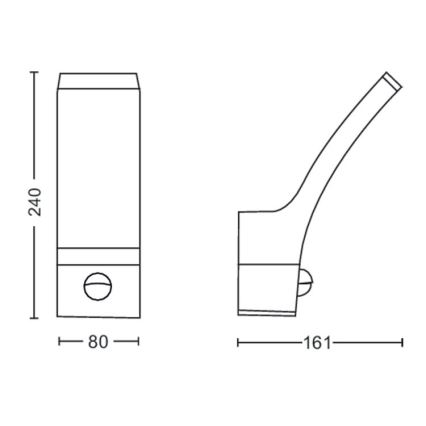 Philips - Outdoor-LED-Wandleuchte mit Sensor LED/12W/230V 4000K IP44