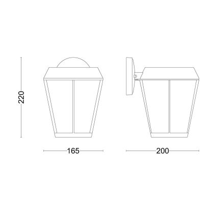 Philips - Wandleuchte für den Außenbereich SUNERA 1xE27/25W/230V IP44