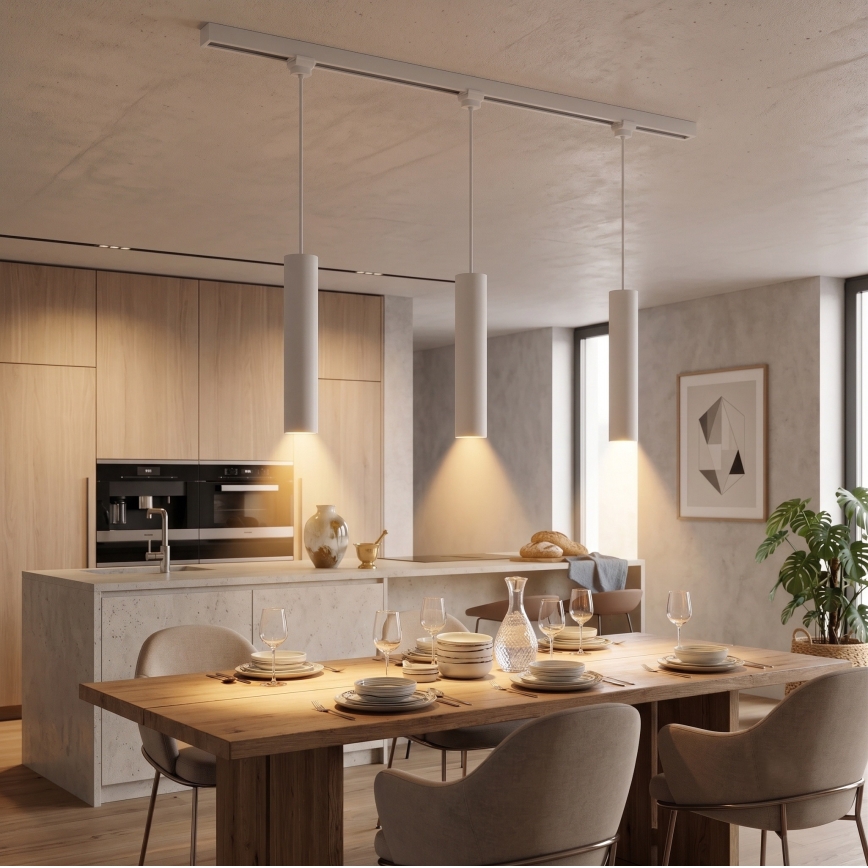 Philips - Pendelleuchte an Drahtseil im EASYLINK-Lichtschienensystem 3xGU10/7W/230V 1m weiß