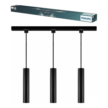 Philips - Pendelleuchte mit Kabel im EASYLINK-Schienensystem, 3x GU10/7W/230V, 157 cm, schwarz