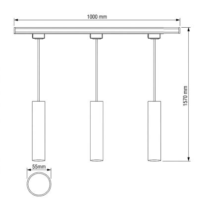 Philips - Pendelleuchte mit Kabel im EASYLINK-Schienensystem 3xGU10/7W/230V 1m schwarz