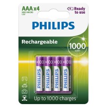 Philips R03B4RTU10/10 - 4 Stk. wiederaufladbare Batterie AAA MULTILIFE NiMH/1,2V/1000 mAh