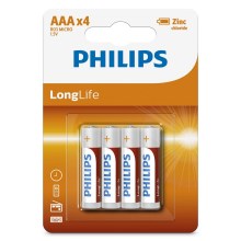 Philips R03L4B/10 - 4 Stück  Zinkchlorid-Batterien AAA LONGLIFE 1,5V
