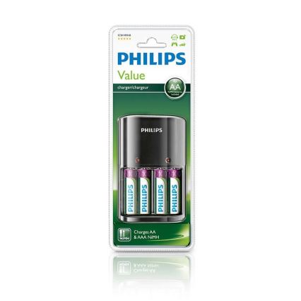 Philips SCB1490NB/12 - Steckerladegerät MULTILIFE 4xAA 2100 mAh 230V