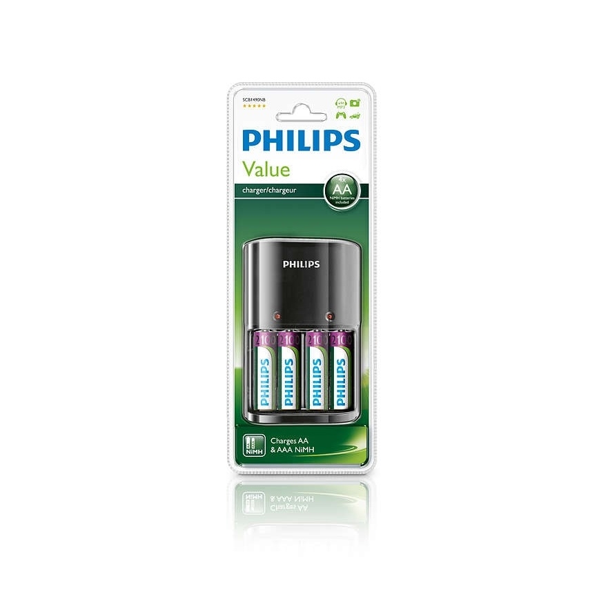Philips SCB1490NB/12 - Steckerladegerät MULTILIFE 4xAA 2100 mAh 230V