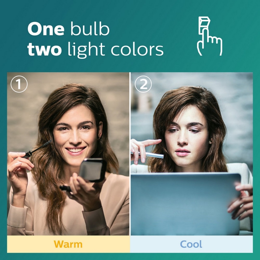 Philips SCENE SWITCH - LED-Birne E27/9,5W/230V 2700K/4000K