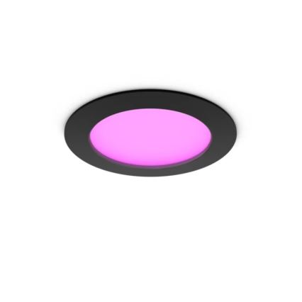 Philips - Set 2x LED RGBW dimmbare Badezimmer-Einbauleuchte Hue SLIM LED/12W/230V 2000-6500K schwarz IP44