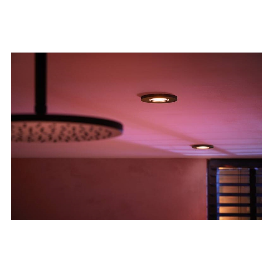 Philips -SET 3 x Dimmbare LED-RGBW-Einbauleuchte fürs Badezimmer Hue XAMENTO 1xGU10/5,7W/230V 2200-6500K IP44