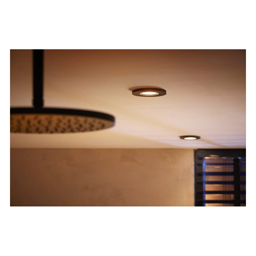 Philips -SET 3 x Dimmbare LED-RGBW-Einbauleuchte fürs Badezimmer Hue XAMENTO 1xGU10/5,7W/230V 2200-6500K IP44