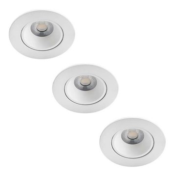 Philips - SET 3x dimmbare LED-Badezimmer-Einbauleuchte ABROSA LED/9W/230V IP44
