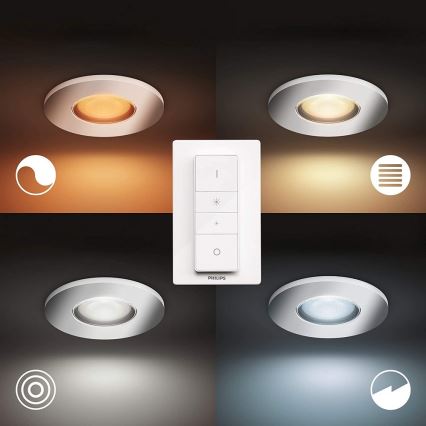 Philips - SET 3x dimmbare LED Badezimmerleuchte Hue ADORE 1xGU10/5W/230V IP44 + Fernbedienung