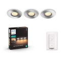 Philips - SET 3x dimmbare LED-Badezimmerleuchte Hue ADORE 1xGU10/5W/230V IP44 + Fernbedienung