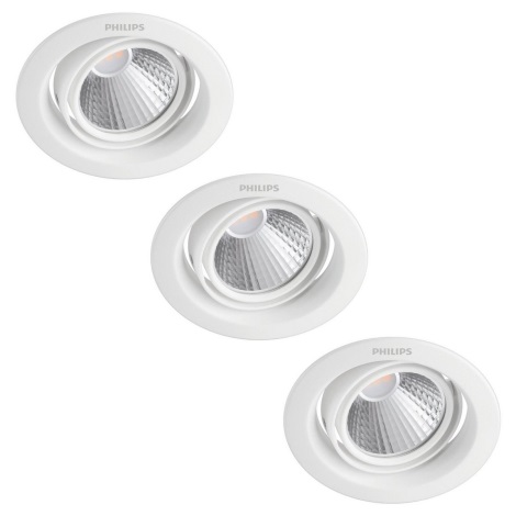Philips - SET 3x Dimmbare LED-Einbauleuchte SCENE SWITCH LED/7W/230V