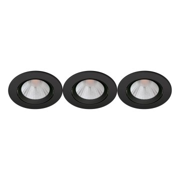 Philips - SET 3x Dimmbare LED-Einbauleuchte SPARKLE LED/5,5W/230V 2700K schwarz