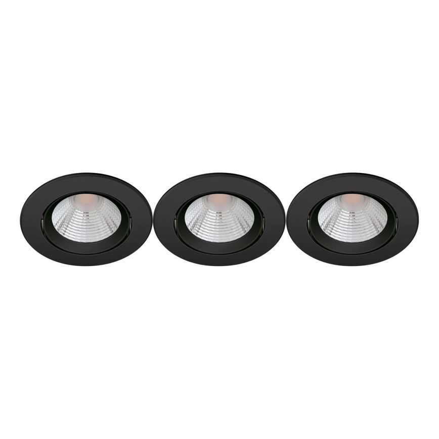 Philips - SET 3x Dimmbare LED-Einbauleuchte SPARKLE LED/5,5W/230V 2700K schwarz