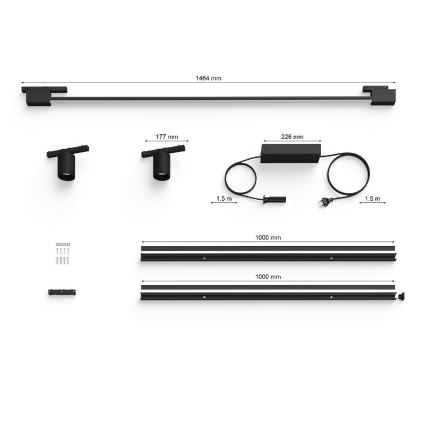 Philips-SET 3x Dimmbare LED-Leuchte für Schienensystem Hue PERIFO LED/39,9W/230V 2000-6500K