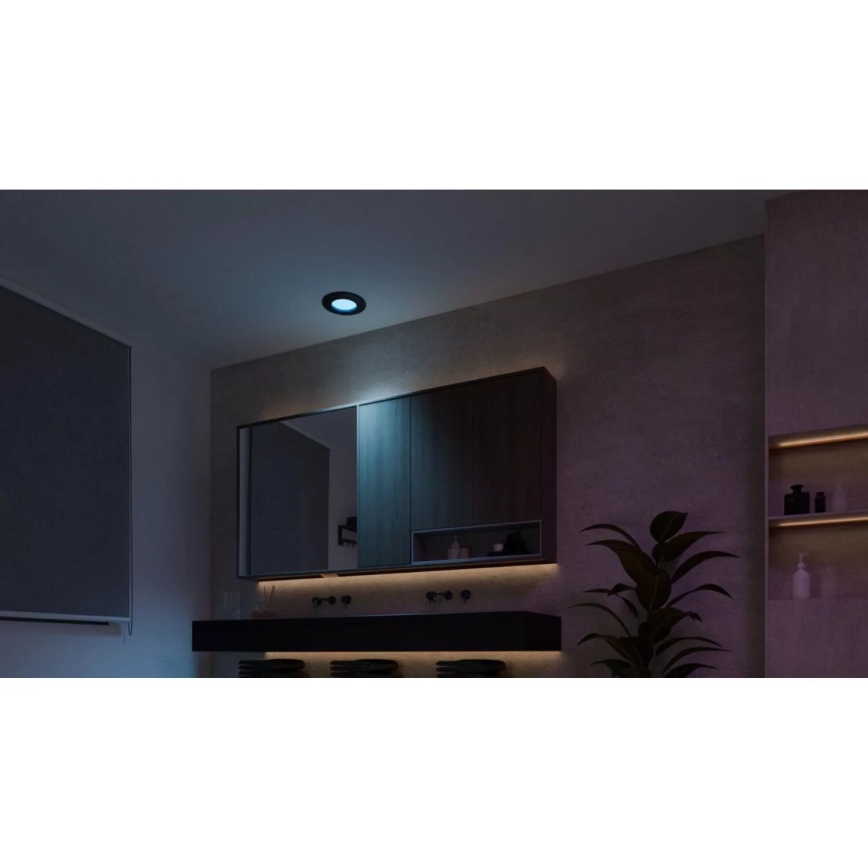Philips - SET 3x Dimmbare LED-RGBW-Einbauleuchte für Badezimmer Hue SLIM LED/8,3W/230V IP44 2000-6500K