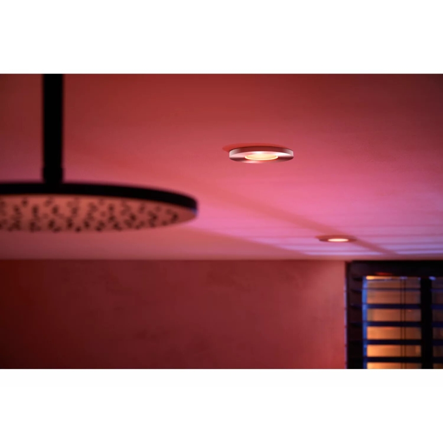 Philips - SET 3x Dimmbare LED-RGBW-Einbauleuchte für Badezimmer Hue XAMENTO 1xGU10/4,2W/230V IP44 2000-6500K