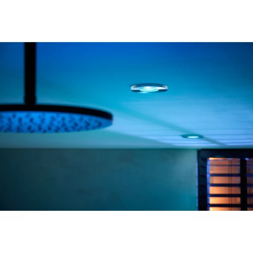 Philips - SET 3x Dimmbare LED-RGBW-Einbauleuchte für Badezimmer Hue XAMENTO 1xGU10/4,2W/230V IP44 2000-6500K